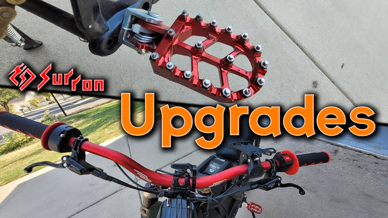 Upgrading foot pegs, handlebars, and grips for the Sur-Ron. And the next upgrade coming soon. KO