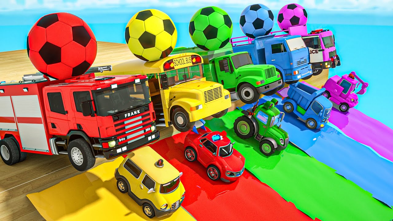 Baby Shark + Wheels On the Bus - Big footballs and large trucks, Baby Nursery Rhymes & Kids Songs