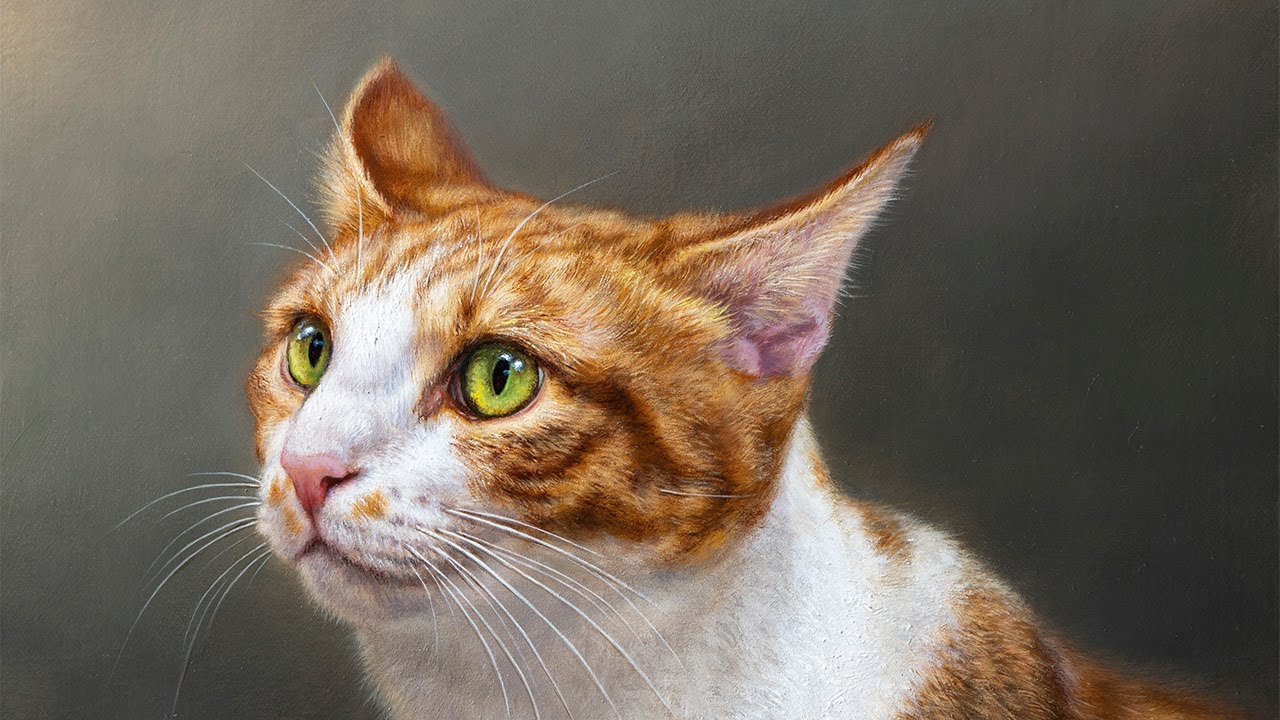 Oil Painting Cat | Time-lapse [Crescent] / 【油絵】猫を描く タイムラプス