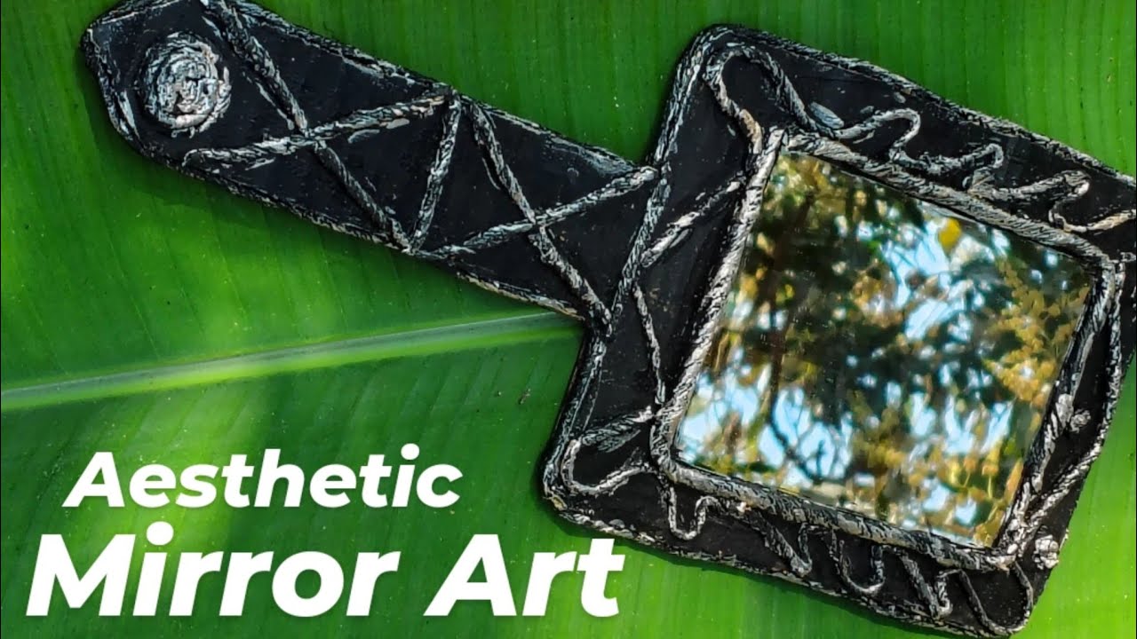 diy mirror craft.aesthetic mirror art. Card board aur tissue paper se kese aesthetic mirror banaye 