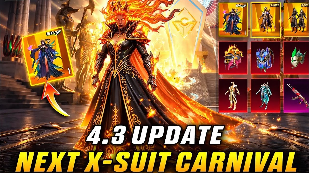 New upcoming carnival x suit in bgmi / 4.3 upcoming carnival x suit @BattlegroundsMobile_IN 