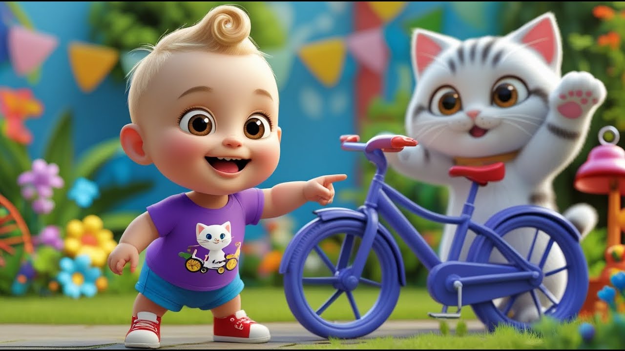 Kitten Rings Bicycle Bell | Fun Kids Song | Playful Animal Adventure Rhyme