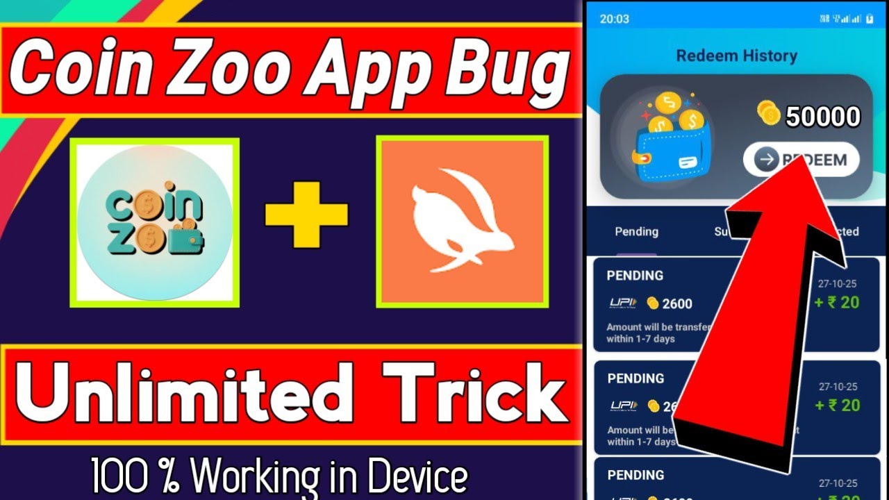 🤑Coin Zoo App Unlimited Trick | New Redeem code app Today | Coin Zoo App | Redeem code app 