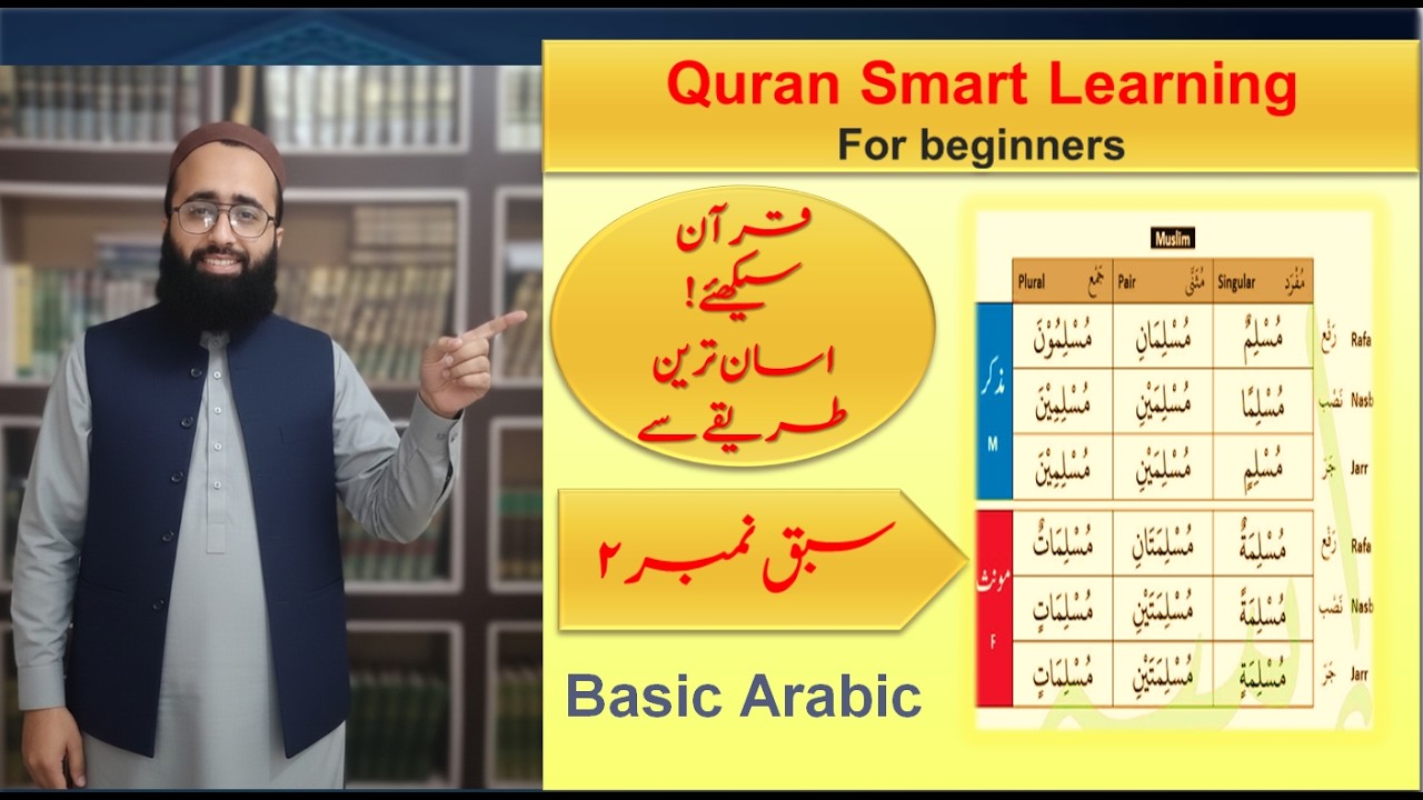 قرآنی عربی گرامر سبق 2 | بسم اللہ الرحمن الرحیم | واحد، تثنیہ اور جمع کی آسان وضاحت