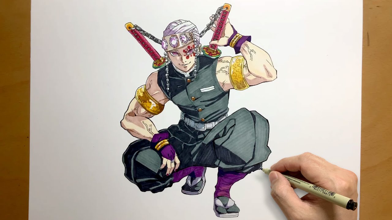 How to draw Tengen uzui from Demon Slayer | Kimetsu no Yaiba | step by step | anime | Tengen uzui