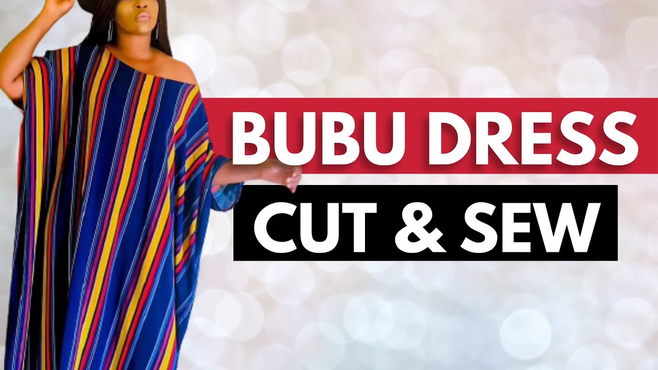 HOW TO MAKE A BUBU DRESS | Cutting & Stitching | Kaftan Dress | One Shoulder Bubu Dress Bubu Kimono