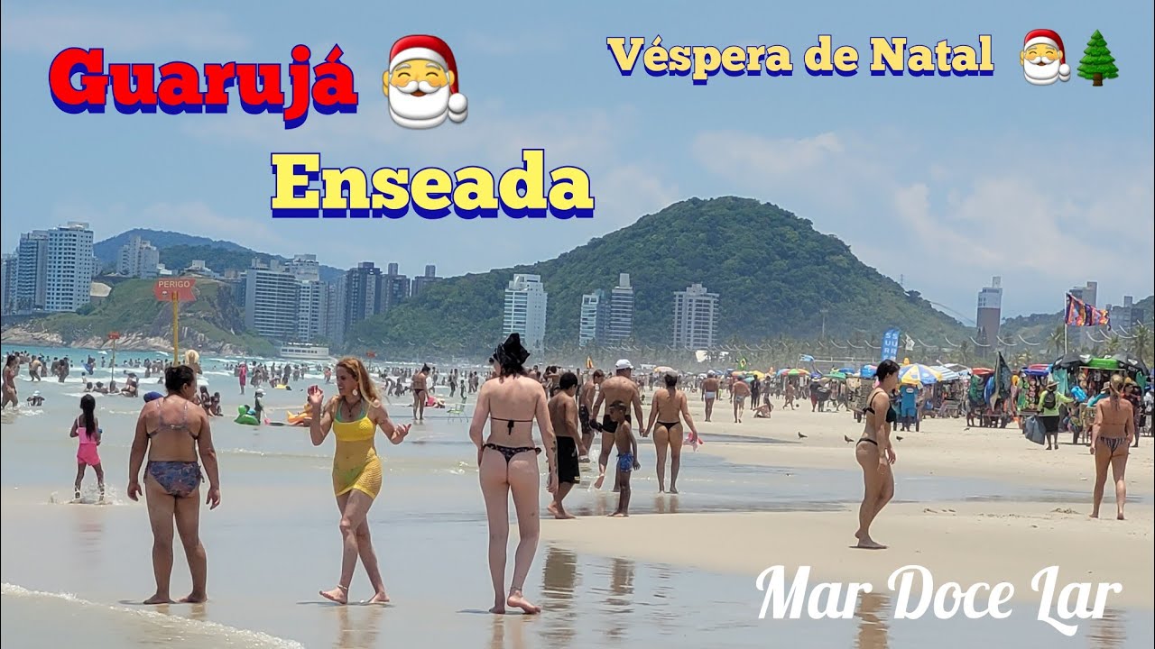 Guarujá - Véspera de Natal na praia da Enseada 4K #turismo