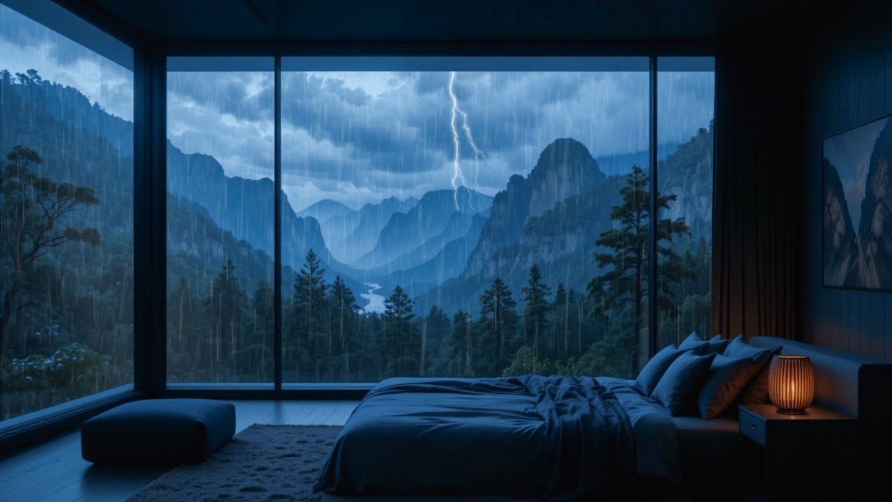Rain Sounds for Sleeping – Heavy Thunderstorm Rain for Ultimate Relaxation and Deep Sleep