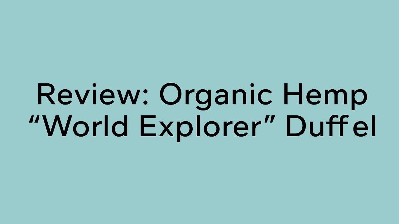 Handmade Organic Hemp Duffel Bag 
