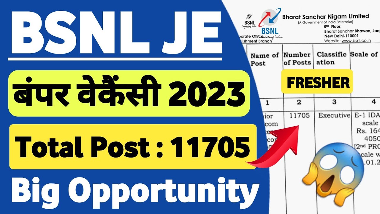 BSNL JE Recruitment 2022 | Total Post 11705 | BSNL JTO Recruitment 2022 @KKSINDIAN