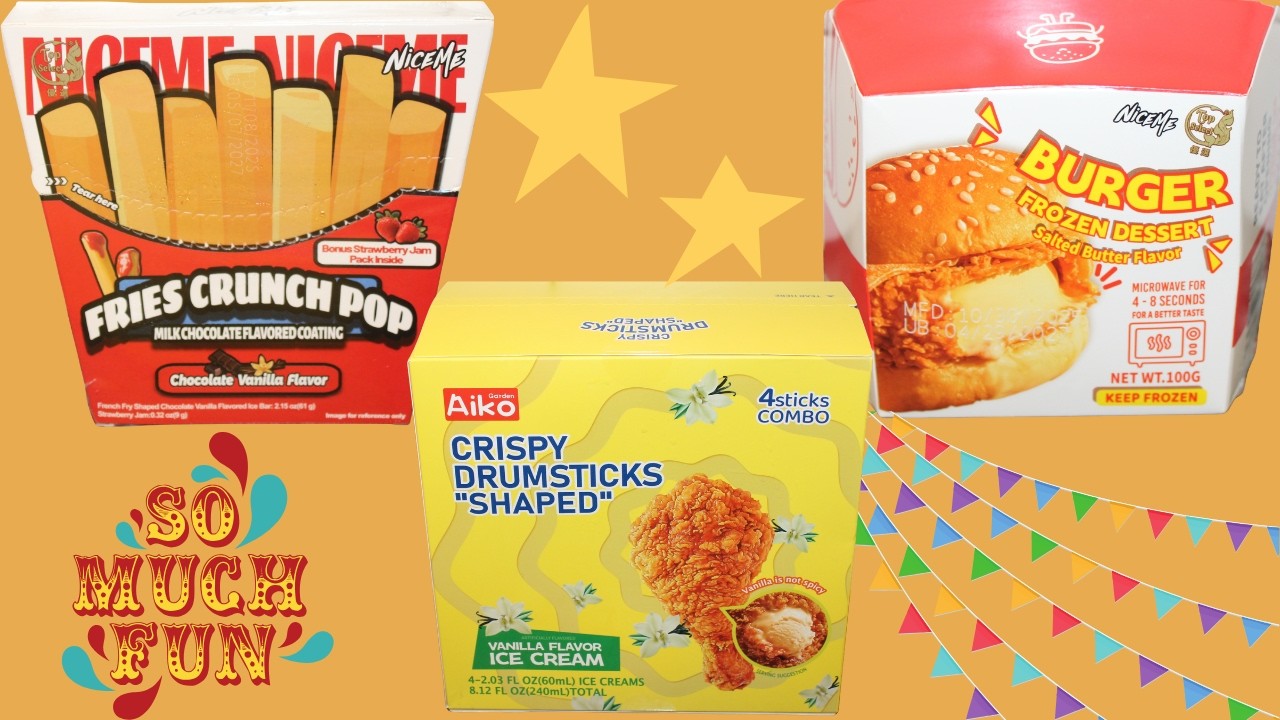 NiceMe Crispy Chicken Burger & Fries Crunch Pop, Aiko Garden Crispy Drumsticks Review