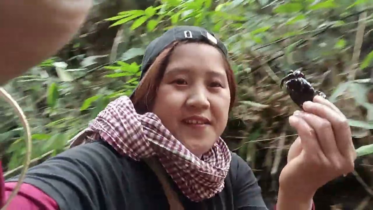 Going to catch fish in the jungle with my husband