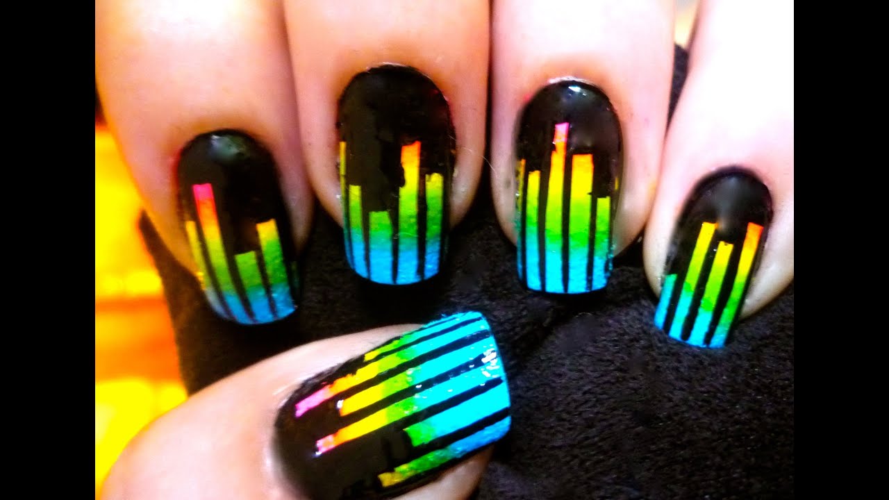 Unhas Equalizador de Musica - Nail Art