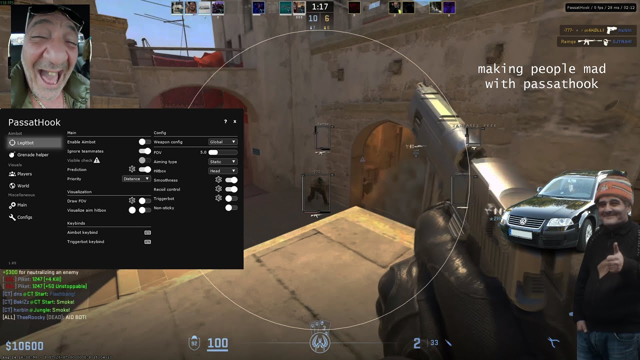 Griefing and Cheating on PUBLIC servers using PassatHook (free cfg)