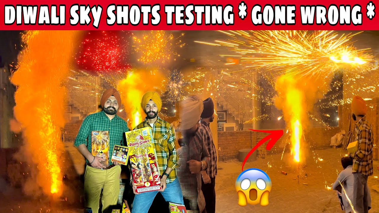 Diwali Sky Shots Testing * Gone Wrong * 😱 Testing Diwali Crackers🔥 Cock Sky Shots, Penty sky✌🏻