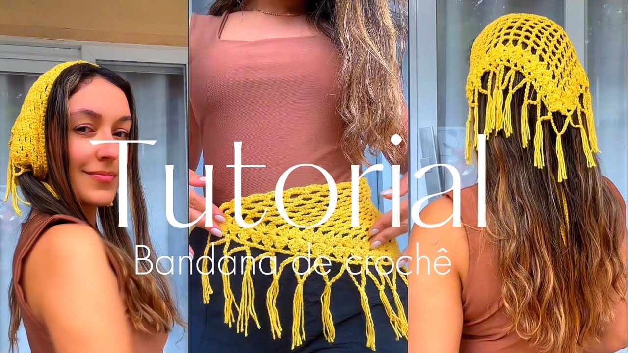 Bandana de crochê. Passo a passo para iniciante. 