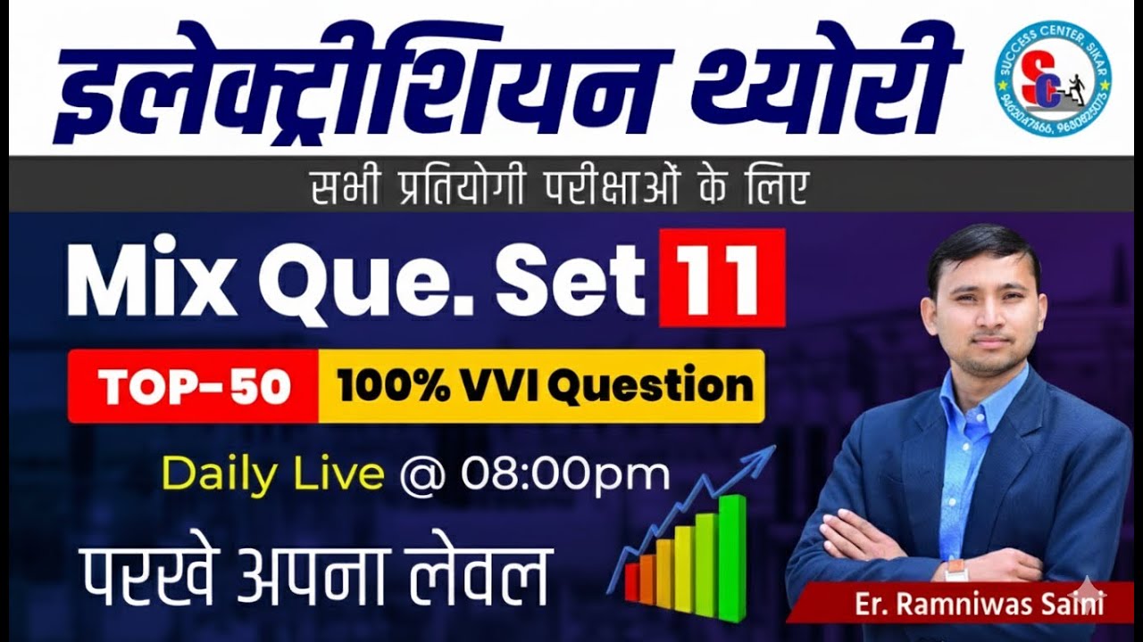 ✅Technician–III Electrician (Theory) – Mix Practice Set -  11 Electrician By Er.Ramniwas Saini ✅