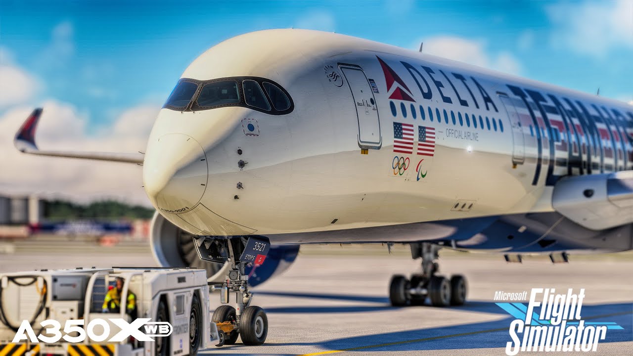 Полный перелёт Атланта — Париж | Delta Airbus A350 | MSFS 2020 | inibuilds A350