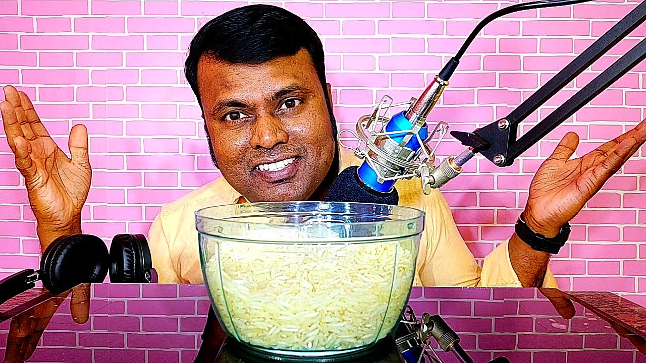 Asmr Raw Rice Eating || Basmati Rice Crunchy Sounds🔊