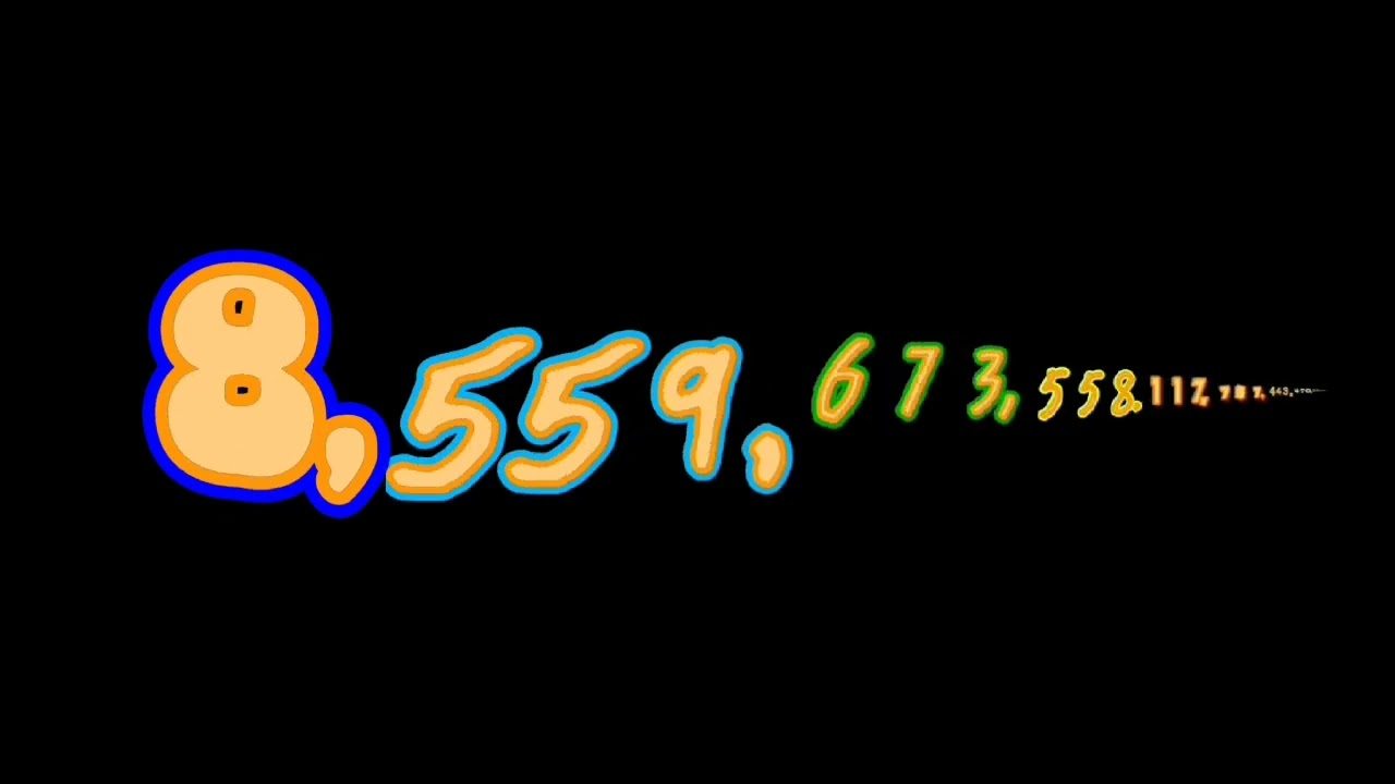 Numbers 0 to 1 trigintillion with sound effect