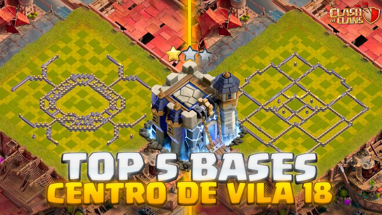 TOP 5 MELHORES BASES CV18 TH18 de 2026! (Janeiro) | Guerra, Farm e Batalha Ranqueada| Clash of Clans