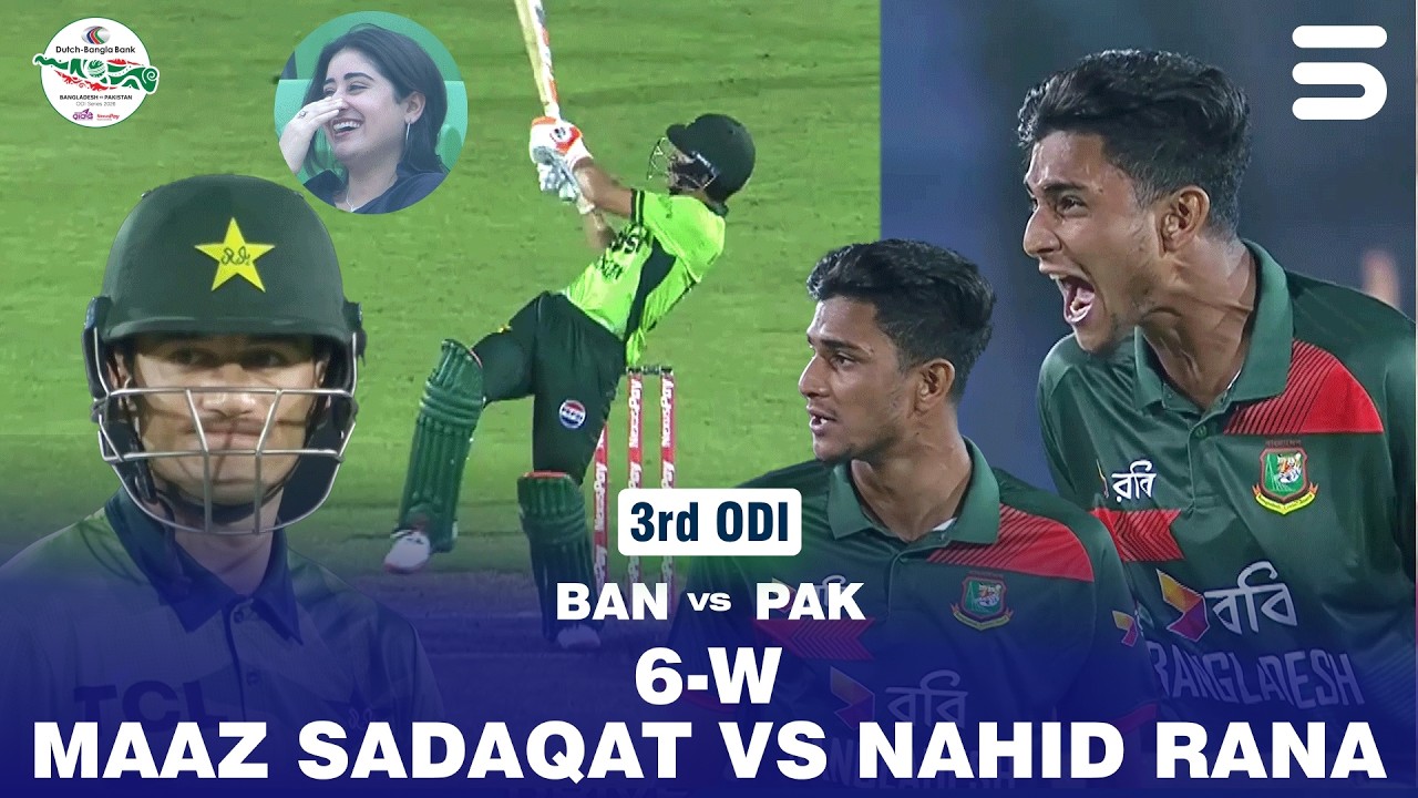 Nahid Rana vs Maaz Sadaqat &ndash; Thrilling Cricket Battle | BAN vs PAK | M 3 | ODI Series 2026 | M9F1K