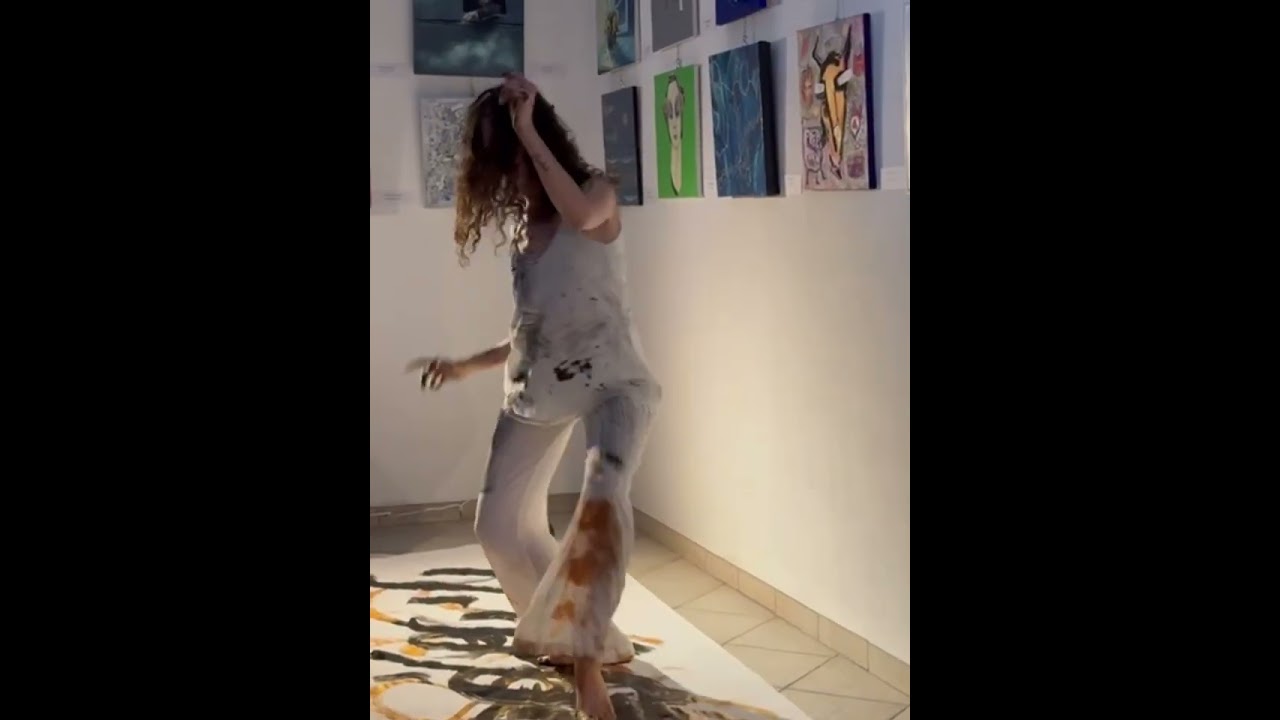 Calligraphy experimental music and contemporary dance Art performance