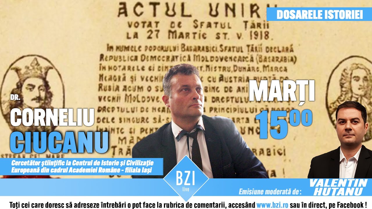 Despre &bdquo;Unirea Basarabiei cu Rom&acirc;nia 27 martie 1918 - istoricul şi cercetătorul Corneliu Ciucanu