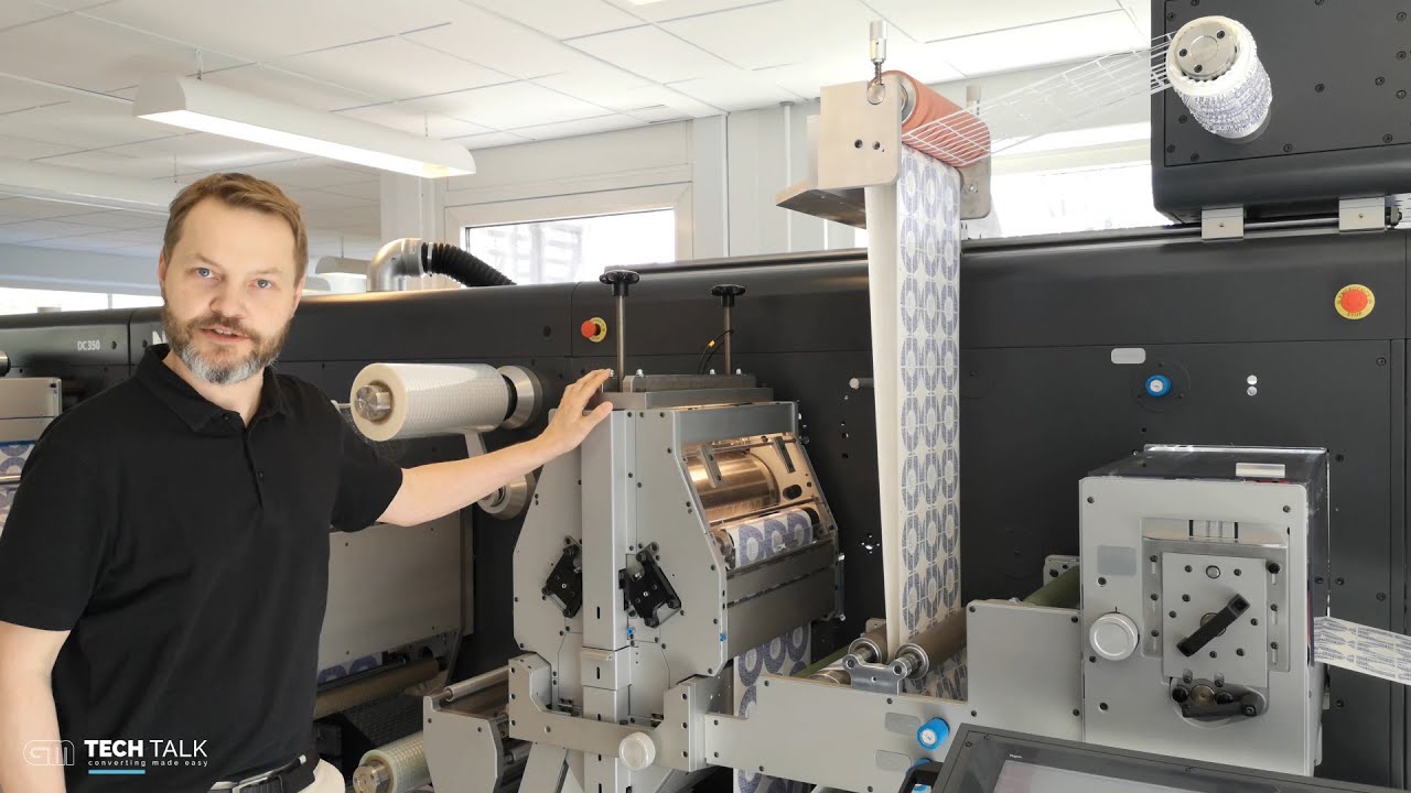 High speed semi rotary label die cutter. Grafisk Maskinfabrik (GM).