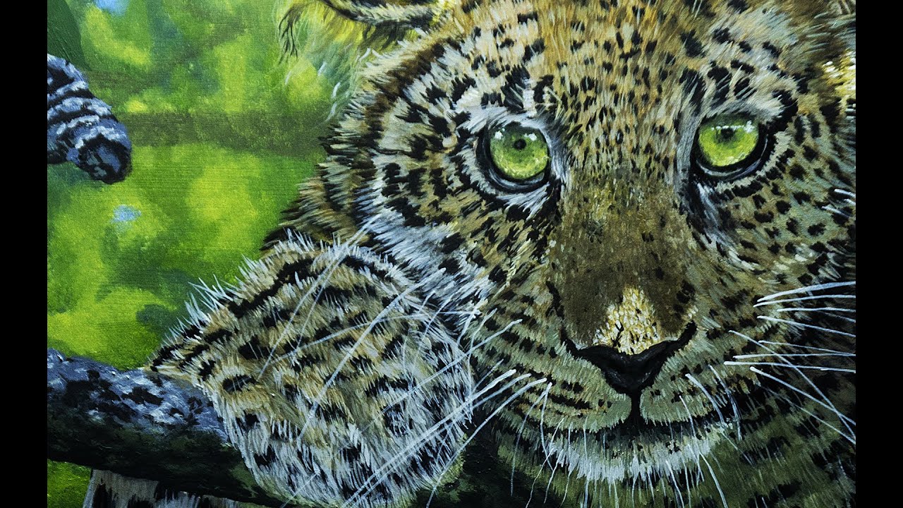 Oil Painting Demonstration, Leopard in a Tree