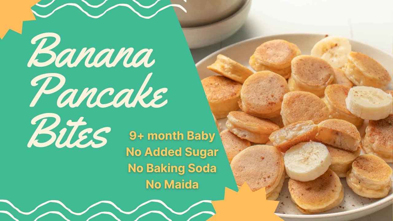 Banana Pancake Bites for Babies | No Sugar, No Maida, No Baking Powder | Healthy BLW Snack 🍌🥞