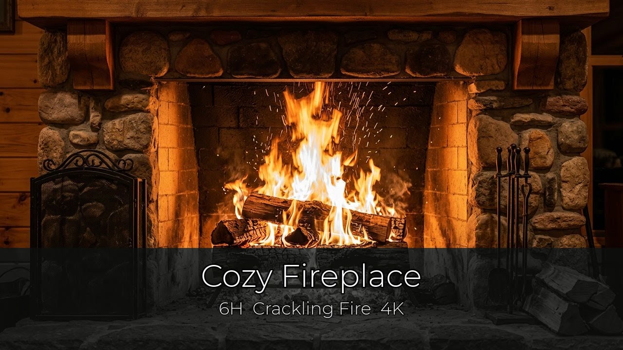 Fireplace Ambience | 6 Hours | Crackling Fire Sounds for Sleep, Study & Relaxation