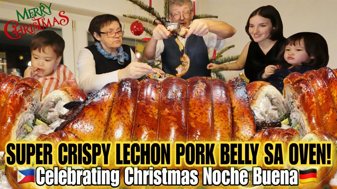 Cooking Super Crispy Lechon Pork Belly for My German Family on Christmas Day(Noche Buena)