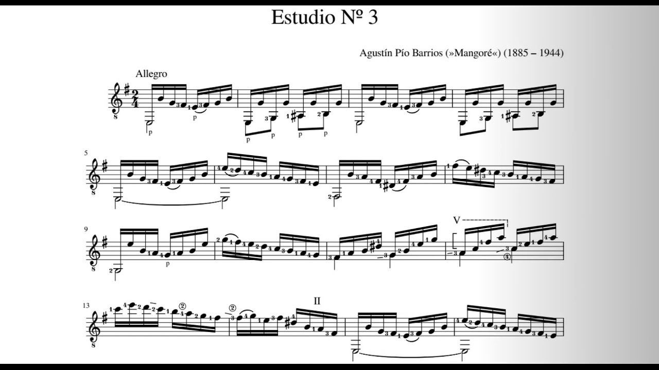 Augistin Barrios - Estudio N 3 played by Anton Baranov