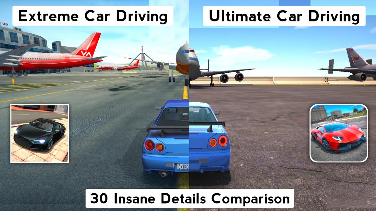 Extreme Car Driving Simulator vs Ultimate Car Driving Simulator - Best Car Games Details Comparison