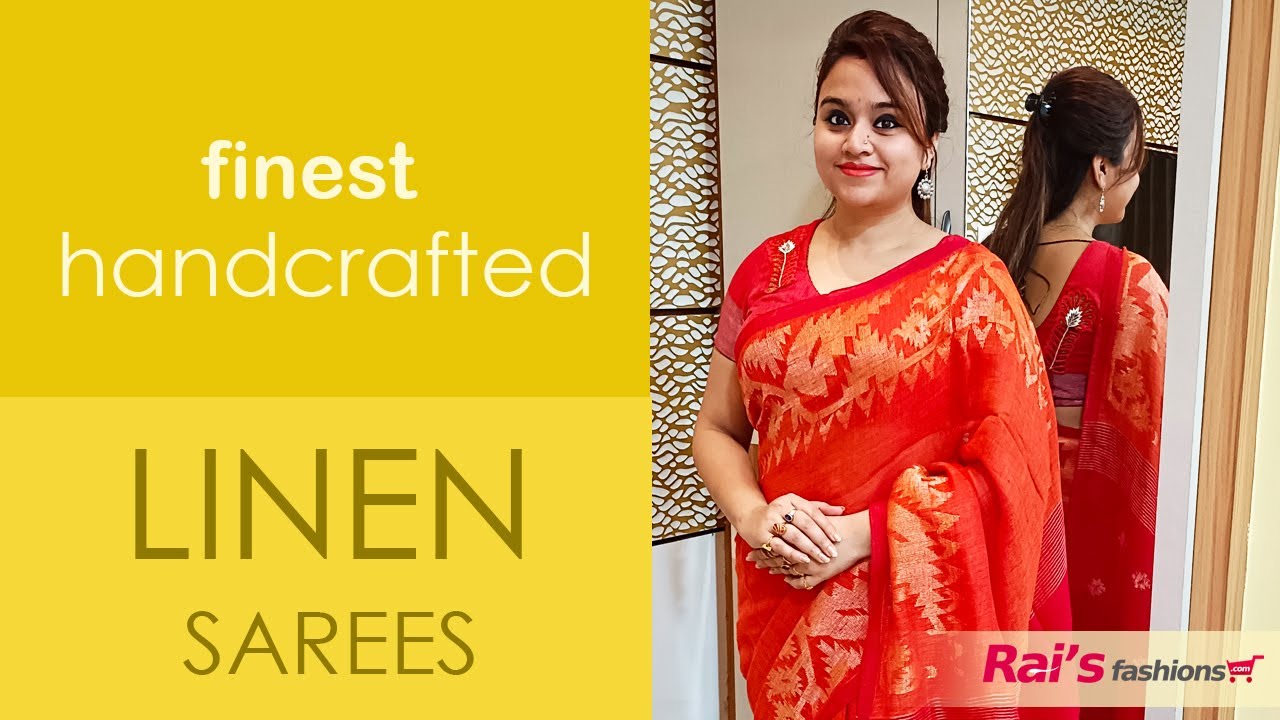 Finest Handcrafted Linen Sarees Collection (8th March) - 8MP
