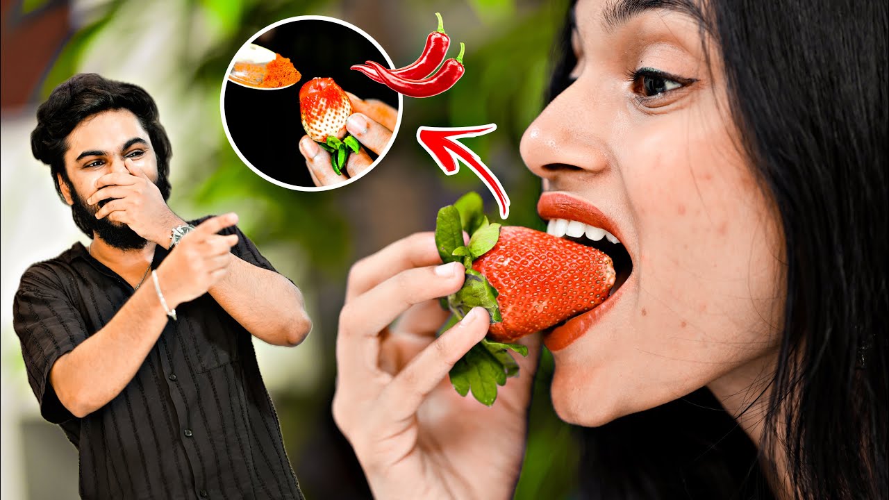 Клубничный розыгрыш над сестрой 🤣 Разрежь и добавь порошок чили 🤣 Распаковываю парня l