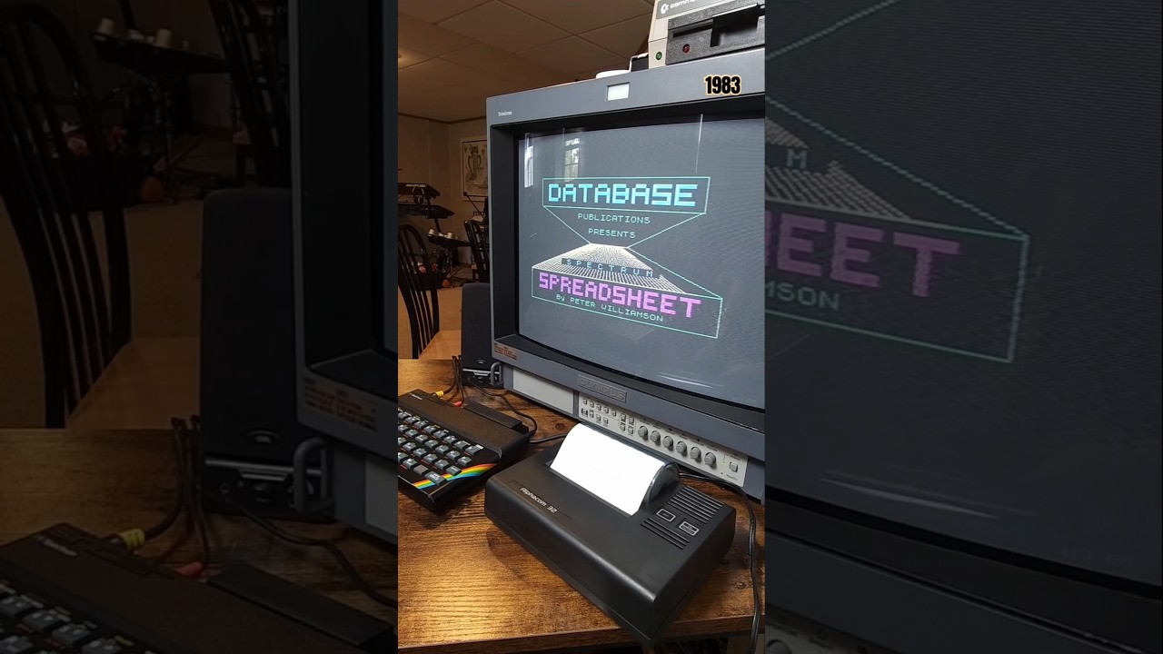 Printing spreadsheets on a ZX Spectrum 48, 1983 #shorts #vintagecomputer