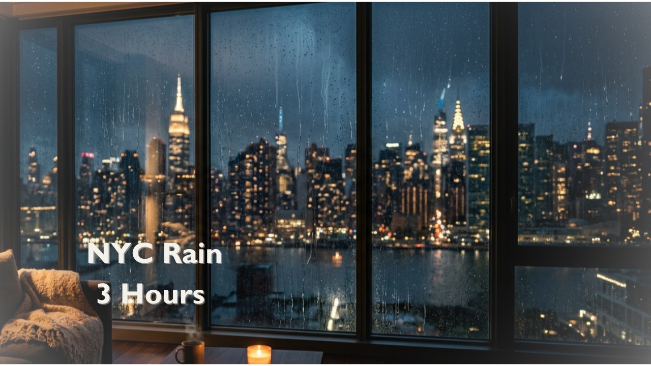 Rainy Night in a Luxury New York Apartment – 3 Hours of Gentle Rain for Sleep