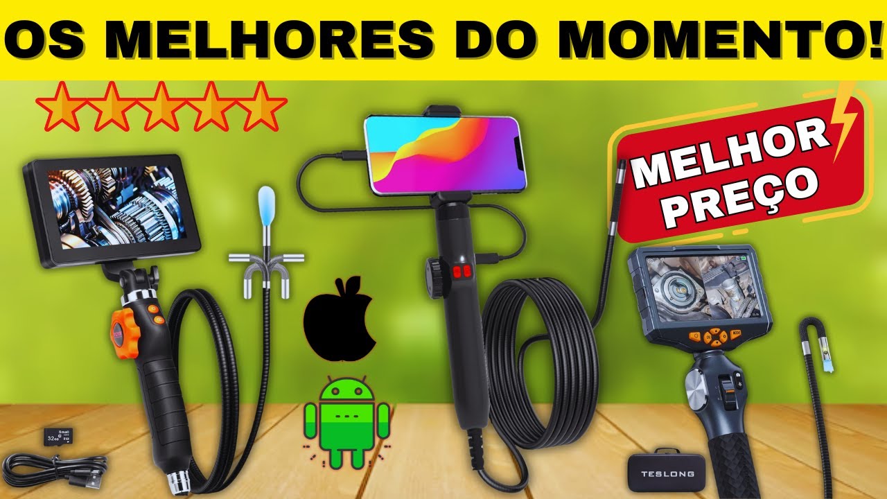 Os 3 melhores endosc&oacute;pios borosc&oacute;pios para inspe&ccedil;&atilde;o automotiva, tubos compat&iacute;veis com celulares
