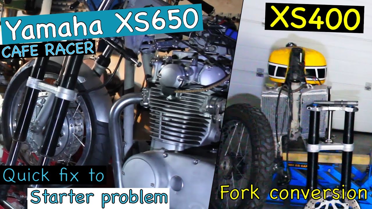 YAMAHA XS650 CAFE RACER STARTER PROBLEM FIX | XS400 FORK CONVERSION