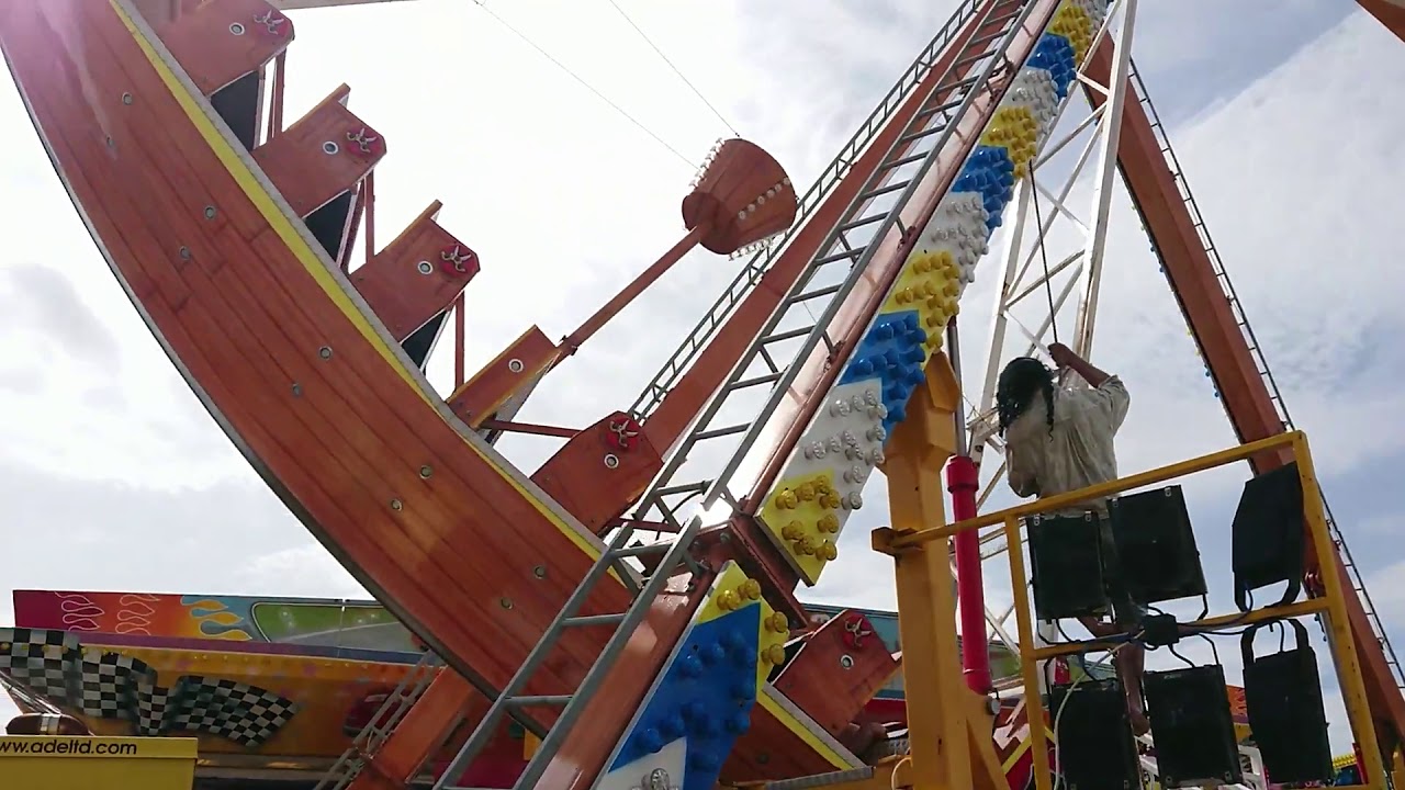 Pirate Ship Ride At Funland, Weston Super Mare, August 2019