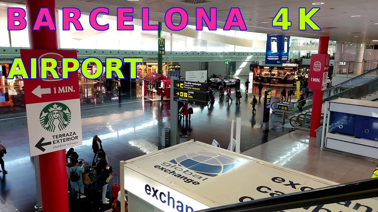 Аэропорт Барселоны Эль Прат, взлет и посадка (Barcelona airport El Prat, take off and landing)