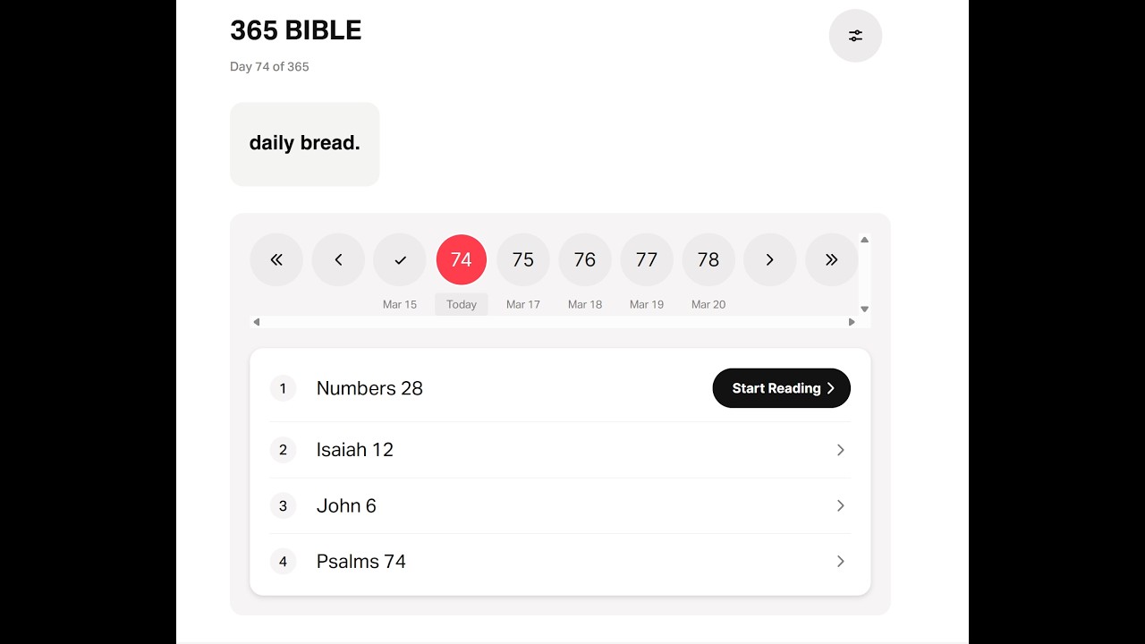 356 Day Bible Plan - Day 74