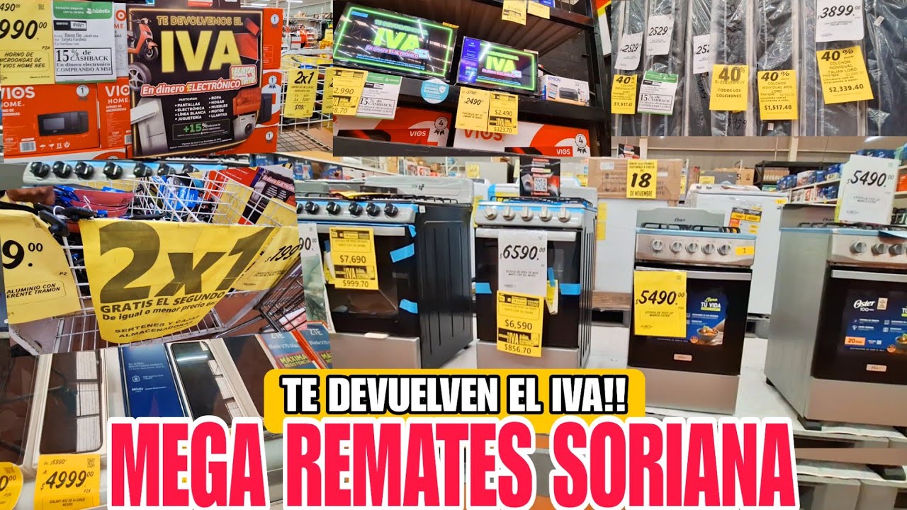 Soriana REGALA LOS ELECTRÓNICOS: A Mitad de PRECIO MÁS BONIFICACIONES DE IVA, Pantallas, Estufas