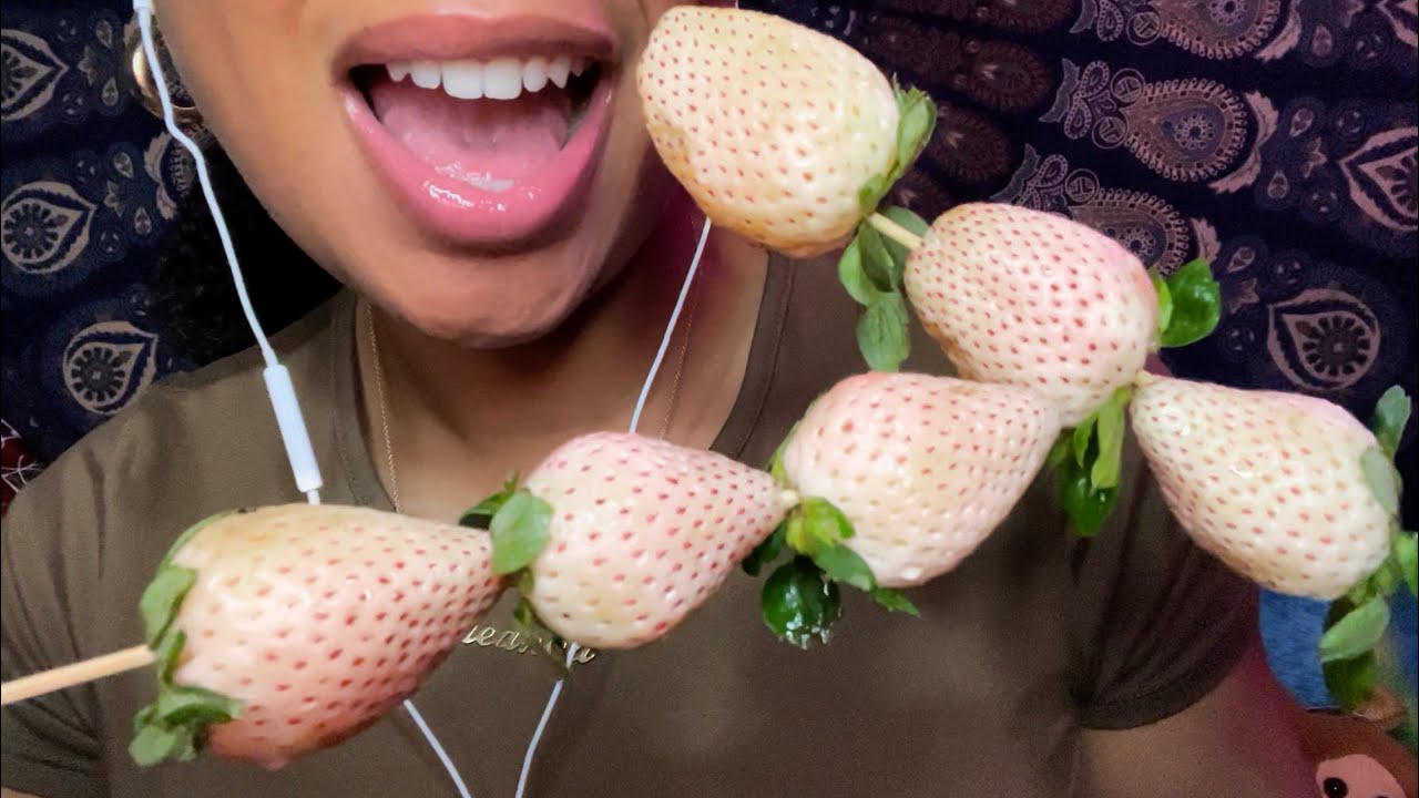 ASMR | Trying White Strawberries 🍓 🤍