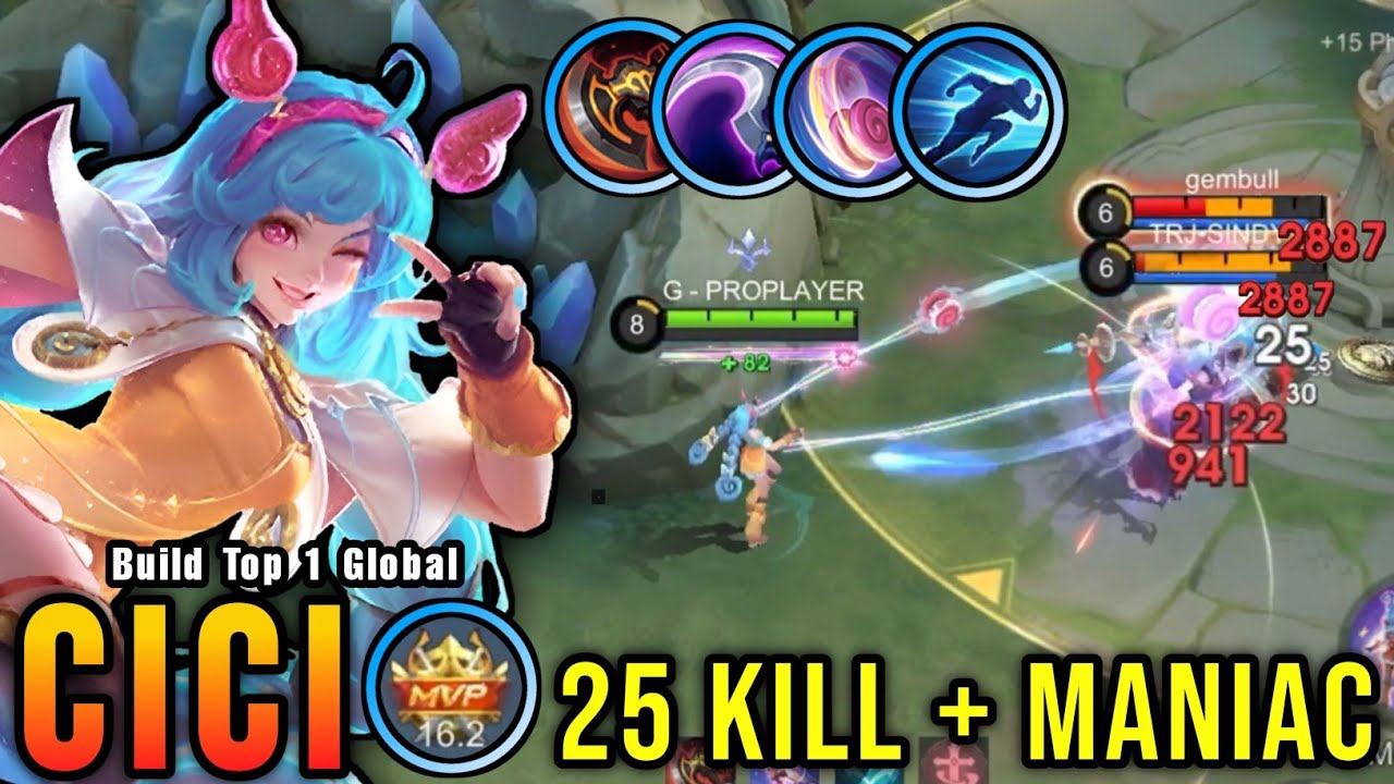 25 Kills!! Powerful Offlane Cici Almost SAVAGE!! - Build Top 1 Global Cici ~ MLBB