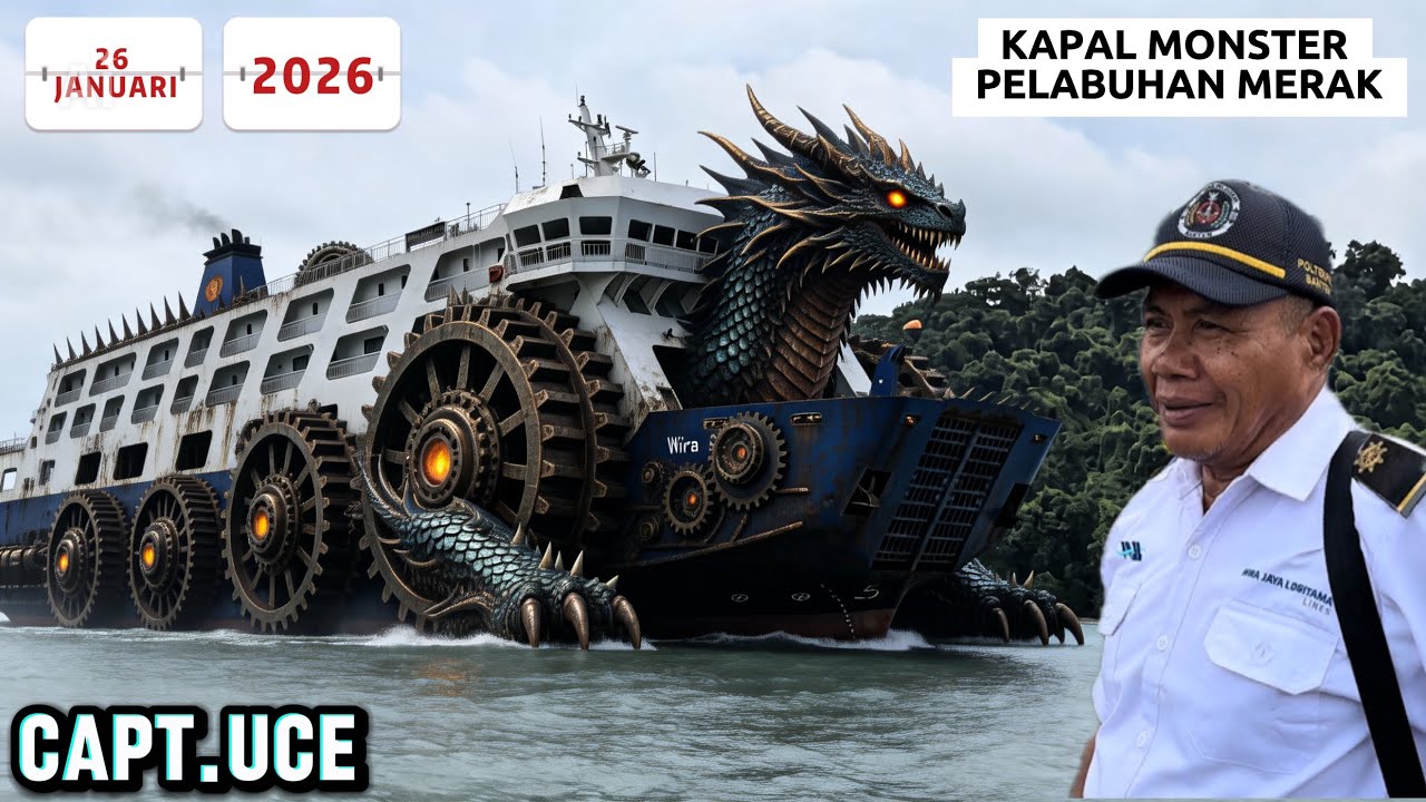 KEDATANGAN KAPAL MONSTER WIRA BERLIAN DI PELABUHAN MERAK