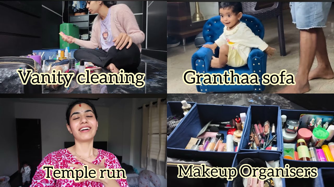 Makeup Vanity cleaning | Obsessed with my skin✨