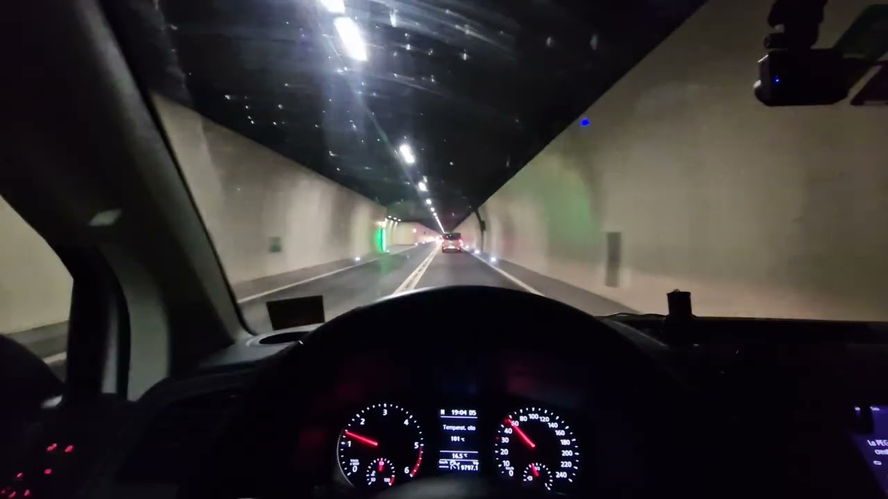 Driving through the San Bernardino tunnel, the gate to german Switzerland.